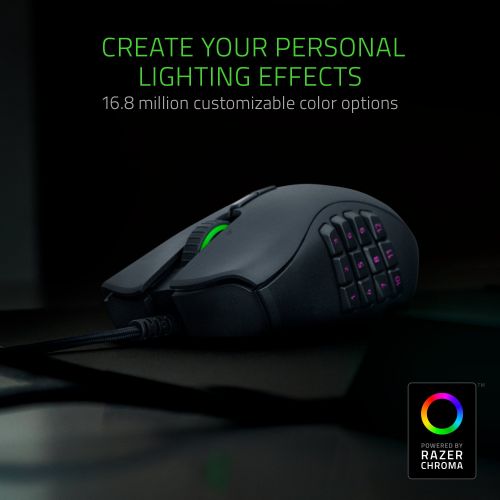 레이저 Razer Naga Trinity: True 16, 000 5G Optical Sensor - 3 Interchangeable Side Plates - Chroma Enable - Gaming Mouse