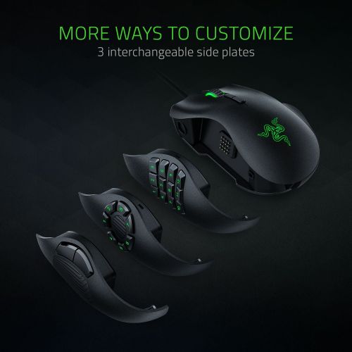 레이저 Razer Naga Trinity: True 16, 000 5G Optical Sensor - 3 Interchangeable Side Plates - Chroma Enable - Gaming Mouse