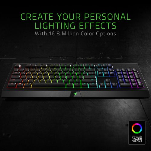 레이저 Razer Cynosa Chroma: Spill-Resistant Design - Individually Backlit Keys with 16.8 Million Color Options - Ultra-Low Profile Switch - Gaming Keyboard