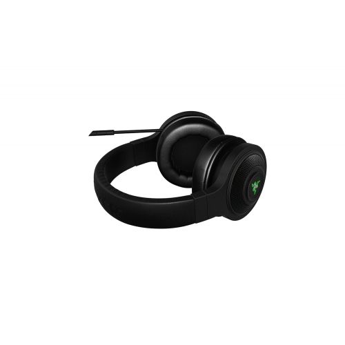 레이저 Razer Kraken USB - Black Noise Isolating Over-Ear Gaming Headset with Mic - Compatible with PC & Playstation 4