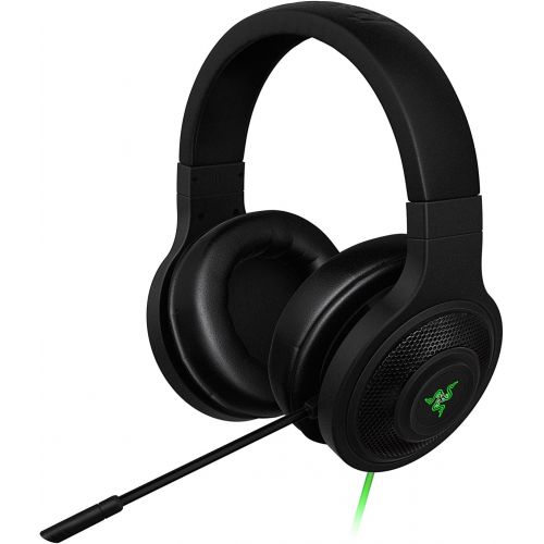 레이저 Razer Kraken USB - Black Noise Isolating Over-Ear Gaming Headset with Mic - Compatible with PC & Playstation 4