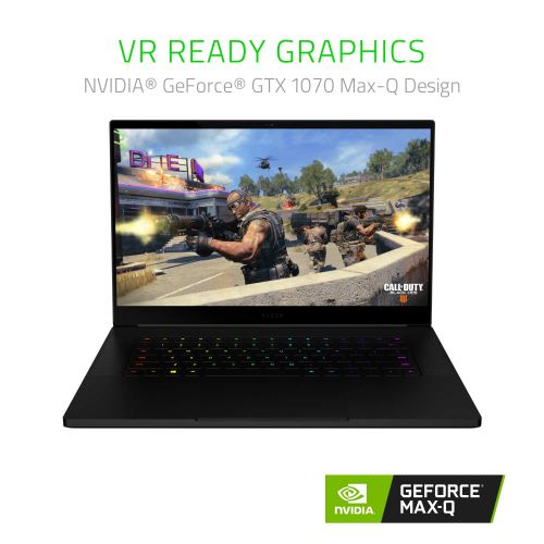 레이저 Razer Blade 15: Worlds Smallest 15.6 Gaming Laptop - 144Hz Full HD Thin Bezel - 8th Gen Intel Core i7-8750H 6 Core - NVIDIA GeForce GTX 1070 Max-Q - 16GB RAM - 512GB SSD - Windows