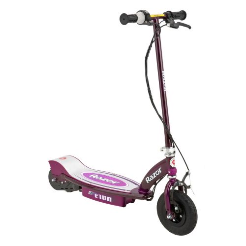 레이져(Razor) Razor E100 Motorized Rechargeable Kids Electric Toy Scooters, 1 Purple & 1 Blue