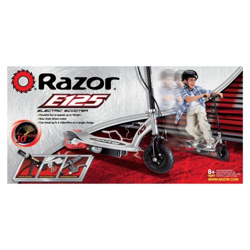 레이져(Razor) Razor E125 Motorized 24 Volt Rechargeable Battery Kids Electric Scooter, Black