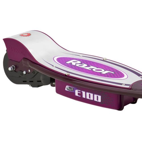 레이져(Razor) Razor E100 Motorized 24V Electric Scooter (Purple) w Helmet, Elbow & Knee Pads