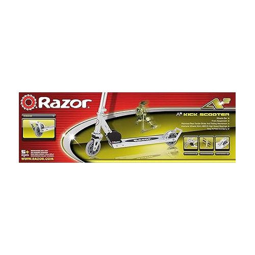 레이져(Razor) Razor A2 Kick Scooter for Kids - Wheelie Bar, Foldable, Lightweight, Front Vibration Reducing System, Adjustable Height Handlebars
