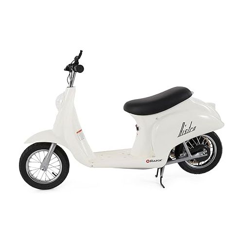 레이져(Razor) Razor Pocket Mod Miniature Euro 24 Volts Electric Kids Ride On Retro Scooter, Speeds up to 15 MPH with 10 Mile Range, Ages 13 and Up, White