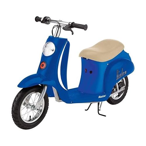 레이져(Razor) Razor Pocket Mod Miniature Euro 24V 250W Toy Electric Motor Scooter, White & Blue (2-Pack) - Speeds up to 15 MPH