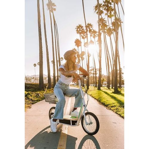 레이져(Razor) EcoSmart Metro Electric Scooter - Padded Seat, Wide Bamboo Deck, 16