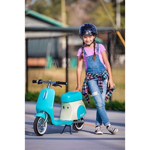 레이져(Razor) Razor Pocket Mod Petite - 12V Miniature Euro-Style Electric Scooter for Ages 7+, 100-watt Motor, Up to 40 min Ride Time, for Riders up to 110 lbs