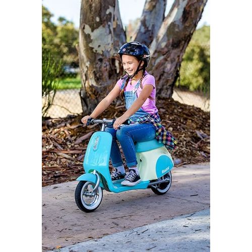 레이져(Razor) Razor Pocket Mod Petite - 12V Miniature Euro-Style Electric Scooter for Ages 7+, 100-watt Motor, Up to 40 min Ride Time, for Riders up to 110 lbs