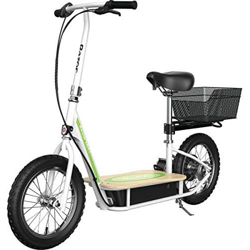 레이져(Razor) Razor EcoSmart Metro Electric Scooter  Padded Seat, Wide Bamboo Deck, 16 Air-Filled Tires, Rear-Wheel Drive