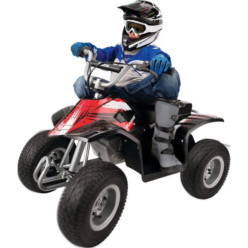 레이져(Razor) Razor Dirt Quad  24V Electric 4-Wheeler Ride-On for Kids 8+, Twist-Grip Variable-Speed Acceleration Control, Hand-Operated Disc Brake, 12 Knobby Air-Filled Tires