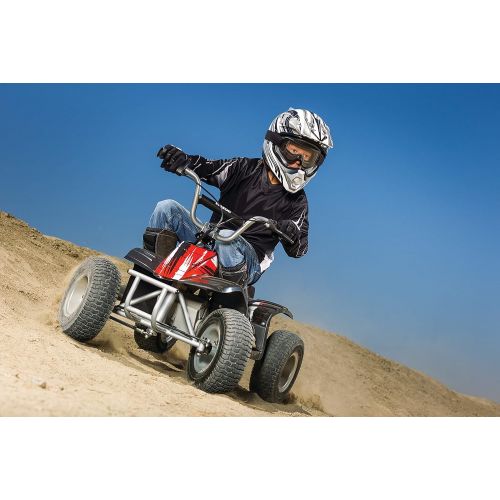 레이져(Razor) Razor Dirt Quad  24V Electric 4-Wheeler Ride-On for Kids 8+, Twist-Grip Variable-Speed Acceleration Control, Hand-Operated Disc Brake, 12 Knobby Air-Filled Tires