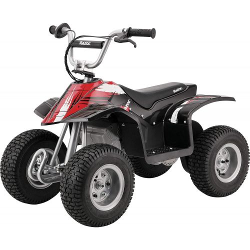레이져(Razor) Razor Dirt Quad  24V Electric 4-Wheeler Ride-On for Kids 8+, Twist-Grip Variable-Speed Acceleration Control, Hand-Operated Disc Brake, 12 Knobby Air-Filled Tires