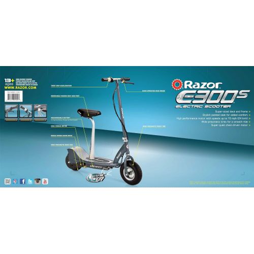 레이져(Razor) [아마존베스트]Razor E300S Seated Electric Scooter - Matte Gray