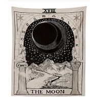 Amknn Tarotkarte Tapisserie Der Mond Mittelalter Europa Divination Tapisserie Geheimnisvolle Wandteppich fuer Heimdekoration(150x200cm)
