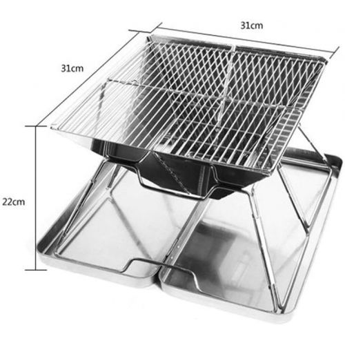  Rcsinway Camping Cooking Supplies Cross Border Special Thickened Stainless Steel Grills Folding Grills Wood stoves Multi Person Grills Charcoal stoves (Size : 313122)