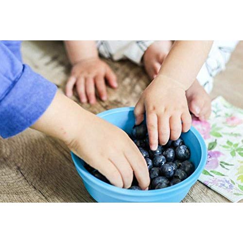  [아마존베스트]Re-Play Made in The USA 3pk Bowls for Easy Baby, Toddler, and Child Feeding - Sky Blue, Aqua, Navy Blue (True Blue)