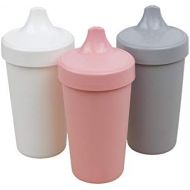 Re-Play Made in USA 10 oz. No Spill Cups for Baby, Toddler & Child Feeding in Blush, White & Grey Made from Eco Friendly Heavyweight Recycled Milk Jugs BPA Free Dishwasher Safe Mod