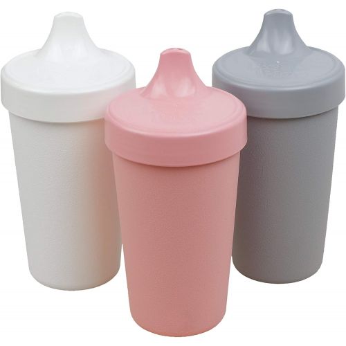  Re-Play Made in USA 10 oz. No Spill Cups for Baby, Toddler & Child Feeding in Blush, White & Grey Made from Eco Friendly Heavyweight Recycled Milk Jugs BPA Free Dishwasher Safe Mod