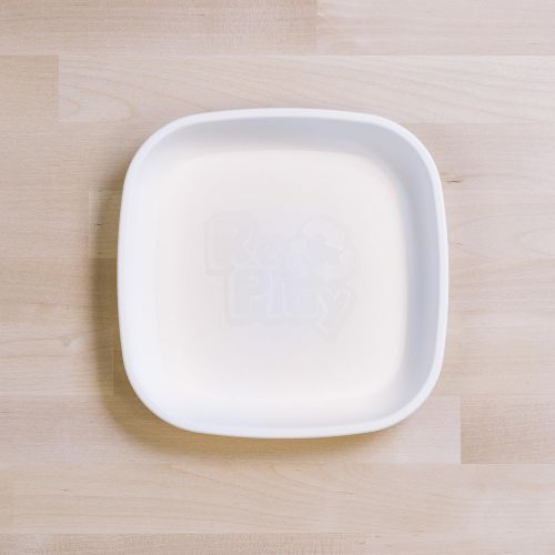  Re-Play Made In USA 3pk Plates with Deep Sides for Easy Baby, Toddler, Child Feeding - White