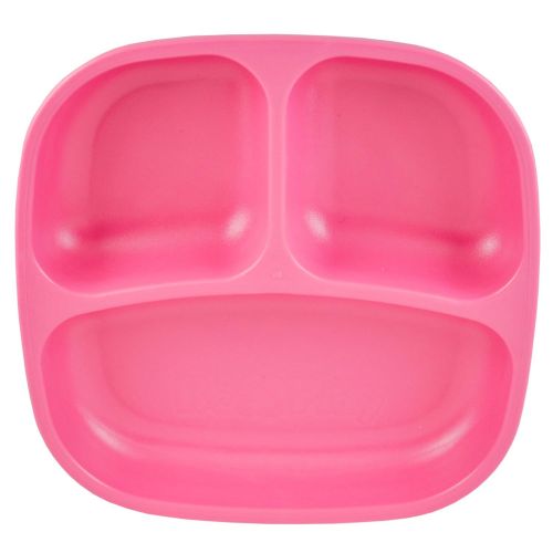 Re-Play Recycled Products Small Divided Plates, Set of 4 (7.375 Divided Plate, Bright Pink)