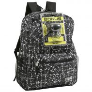 ReBoot Boys Mad Labs Splatter Lines Backpack with Bluetooth Spaeker Kids School, Black, One Size