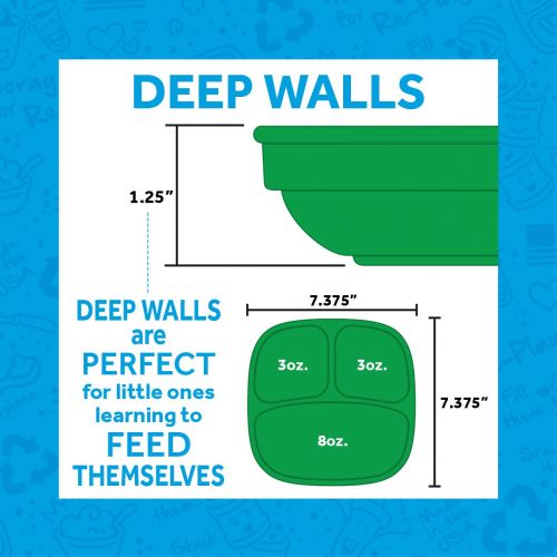  [아마존베스트]Re-Play Divided Plates, Aqua, Green, Sunny Yellow, 3-Count