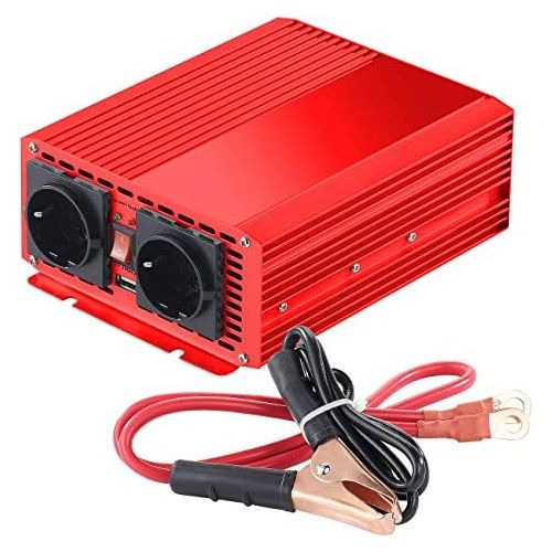  [아마존베스트]-Service-Informationen reVolt Sine wave inverter: car voltage converter 700 W, 2 x 230 V AC, 5 V USB, peak 1400 W (sine wave voltage converter)