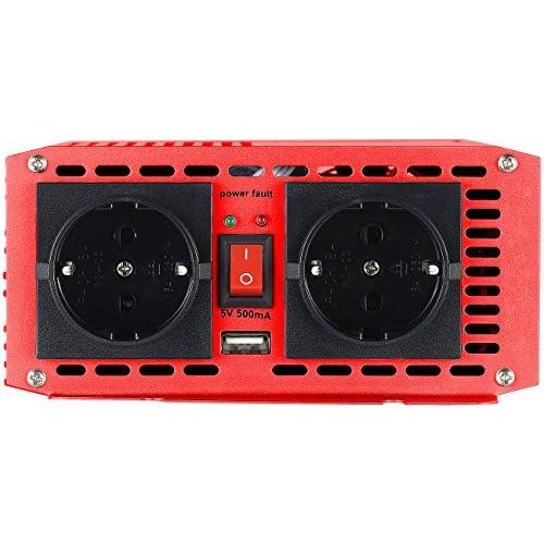  [아마존베스트]-Service-Informationen reVolt Sine wave inverter: car voltage converter 700 W, 2 x 230 V AC, 5 V USB, peak 1400 W (sine wave voltage converter)