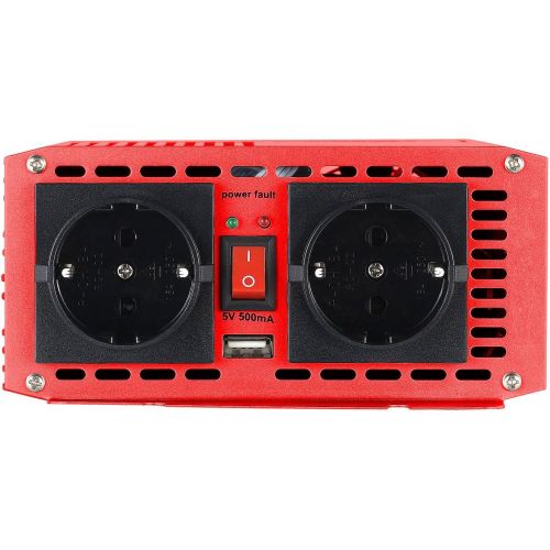  [아마존베스트]-Service-Informationen reVolt Sine wave inverter: car voltage converter 700 W, 2 x 230 V AC, 5 V USB, peak 1400 W (sine wave voltage converter)