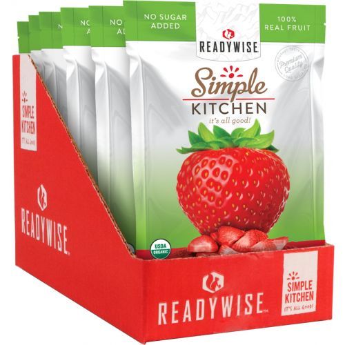  ReadyWise 6-Pack Case Organic Freeze-Dried Strawberries RWSK05-014