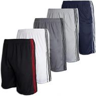 Real Essentials 5 Pack: Mens Mesh Athletic Performance Gym Shorts with Pockets (S-3X)