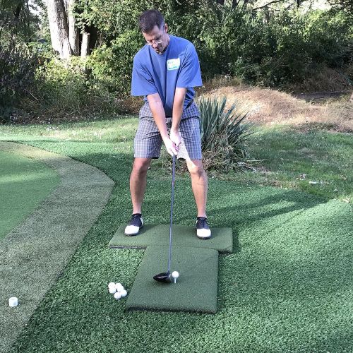  [아마존베스트]Real Feel Golf Mats The Original Country Club Elite The First Golf Mat That Takes A Real Tee and Lets You Swing Down Through, Simulator, Indoor, Outdoor Use. Modular 2-Piece Twin-C