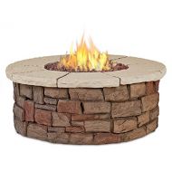 Real Flame C11810LP-BF Sedona Round PropaneNatural Gas Fire Table, Buff