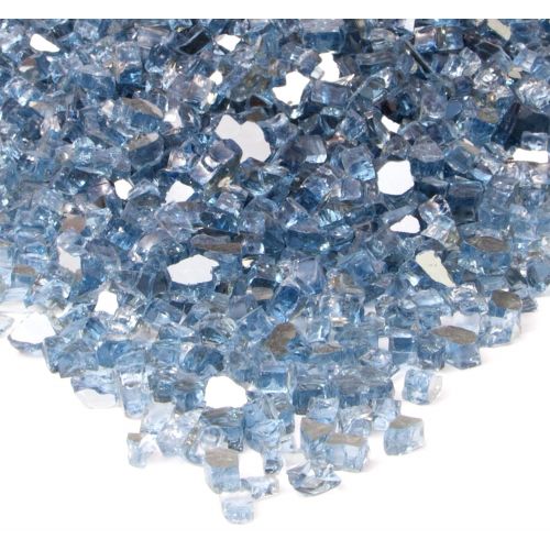  Real Flame Fire Glass Filler, Blue Reflective Glass