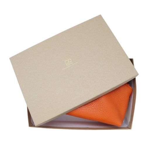  Orange Genuine Leather Cosmetic Bag - Colorado Collection  Made in USA by Real Leather Creations Factory Direct  Gift Box  FBA657