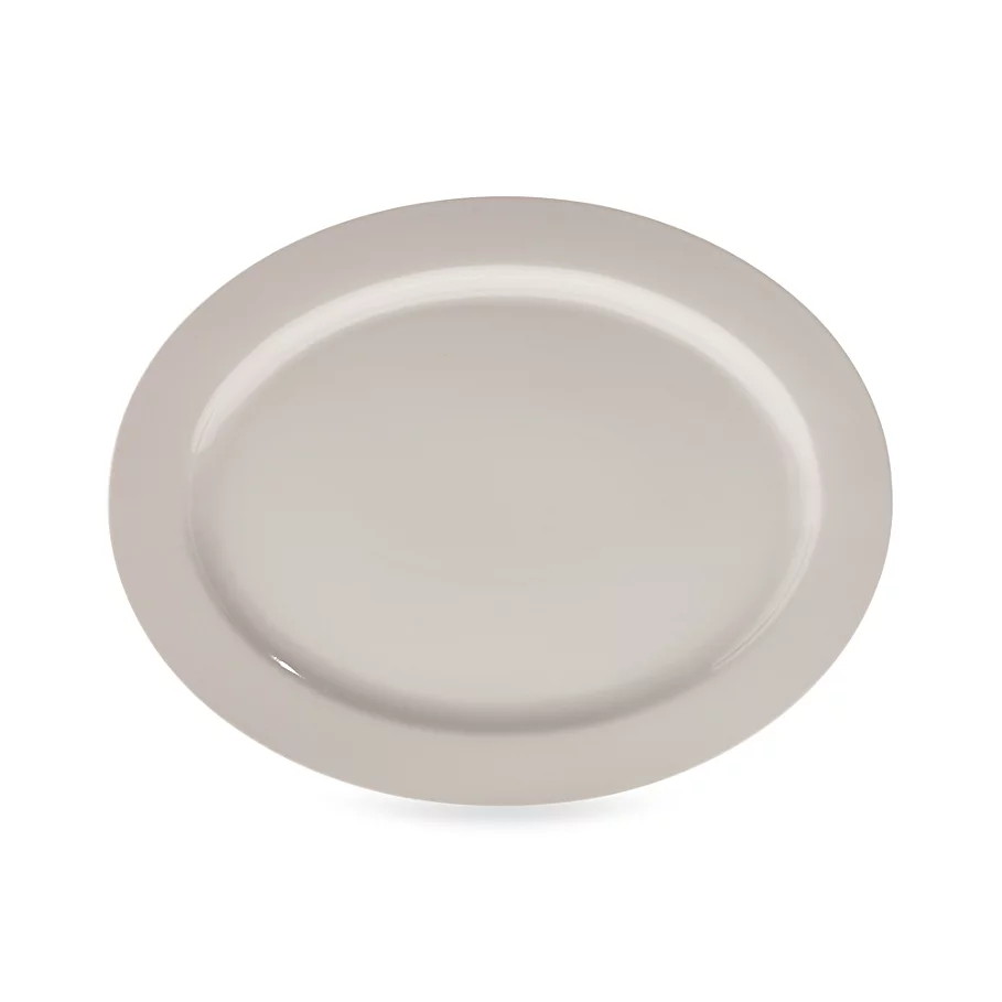  Real Simple Oval Rim Serving Platter in Ivory