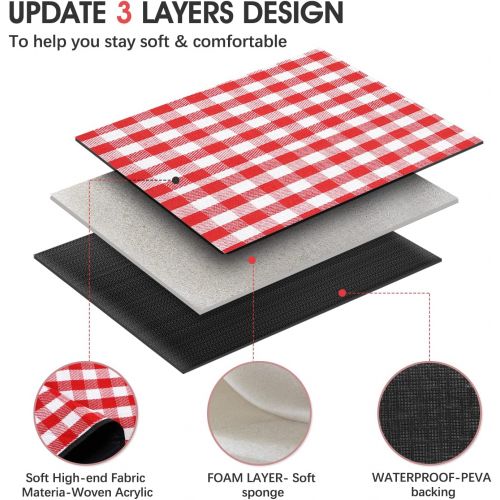  RealPero Extra Large Picnic Blanket Family Size High-end Fabric with PU Carrier Classic Red White Plaid Waterproof Light Weight and Portable Skin Friendly Outdoor Mat for Travel La