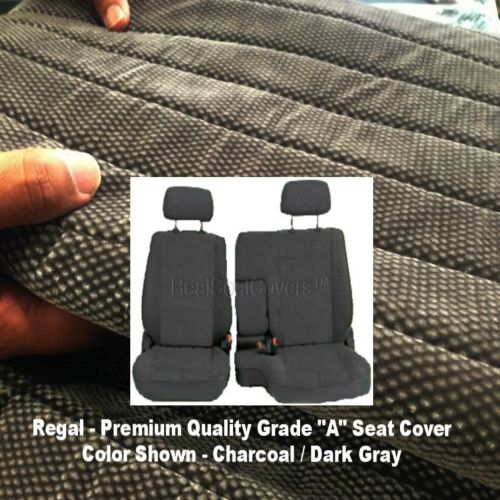  RealSeatCovers A67 Toyota Tacoma 1995 - 2000 Front 6040 Split Bench Seat Covers Adjustable Headrest Armrest Access Charcoal Dark Gray