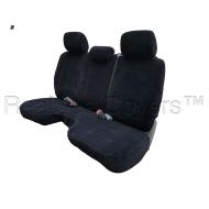RealSeatCovers for Regular Cab Solid Bench with 3 Adjustable Headrest A30 Custom Made for Exact Fit Seat Cover for Toyota Tacoma 2005-2008 (Black)