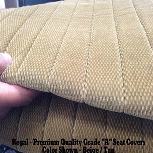  RealSeatCovers for Front Bench A25 Triple Stitched Molded Headrests Small 2 to 3 Shifter Cutout Seat Cover for Toyota Tacoma 1995-2004 (Beige Tan)