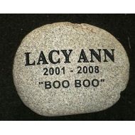 RealStoneCarving Pet memorial stone 9 river rock engraved free shipping
