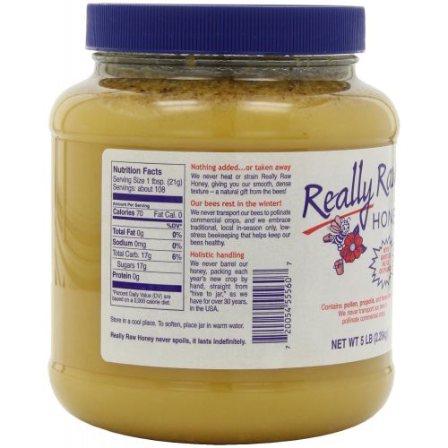  Really Raw Honey, Totally Unprocessed, 5-Pound