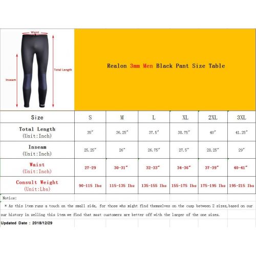  Realon Swim Tights Wetsuit Pants Men and Womens 3mm Neoprene Outdoor Recreation UV Suit Leggings Girls Water Sports XSPAN Surfing Scuba Diving Snorkeling Canoeing Stand