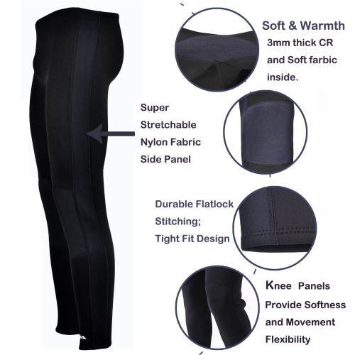  Realon Swim Tights Wetsuit Pants Men and Womens 3mm Neoprene Outdoor Recreation UV Suit Leggings Girls Water Sports XSPAN Surfing Scuba Diving Snorkeling Canoeing Stand