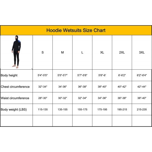  Realon Diving Suit Men 5mm Full Surfing Wetsuit Hoodie Snorkeling Jumpsuit