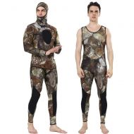 Realon Wetsuit 5mm 3mm Full Spearfishing Suit Camo Scuba Diving Suit Hoodie Snorkeling Suits Men