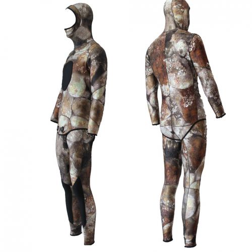  Realon Wetsuit 5mm 3mm Full Spearfishing Suit Camo Scuba Diving Suit Hoodie Snorkeling Suits Men